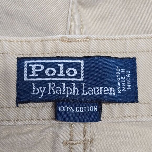 Polo Ralph Lauren Cargo Shorts Men 38 Beige Heavy Cotton Outdoor Skater‎ Pockets - Picture 6 of 15